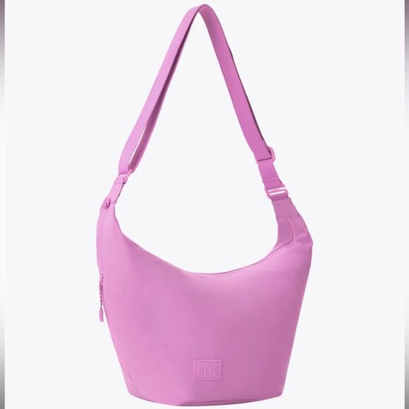 BÉIS The Crescent Catchall in Berry pink purple Pink Shoulder Bag dual wear - Picture 3 of 3
